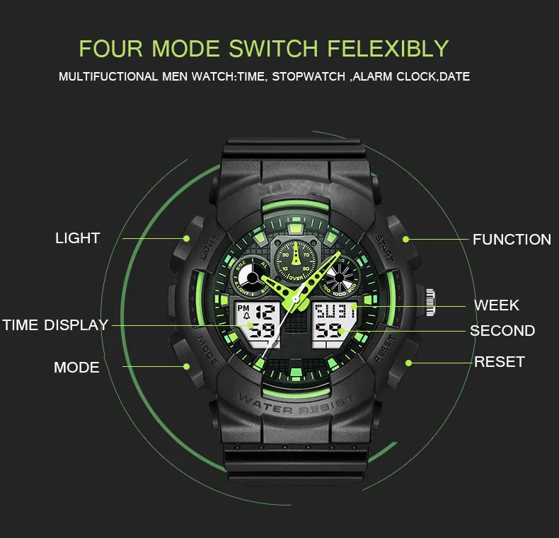 Цифровые мужские спортивные часы, наручные часы из нержавеющей стали OEM, мужские часы с хронографом собственного бренда, цифровые часы на заказ
