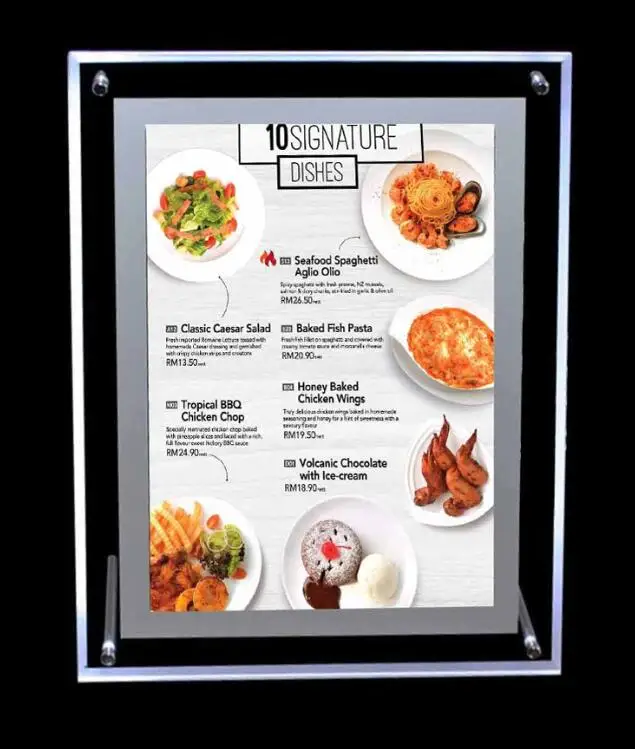 OEM Хрустальная световая Рамка для рекламы с питанием от батарейки очень тонкая светодиодная Для маркетинговой