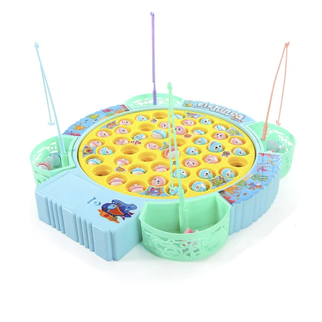 Детский Электрический Рыболовный набор, игрушечный поворотный стол для рыбалки, Интеллектуальный Детский развивающий Электрический Рыболовный набор со звуком и светом