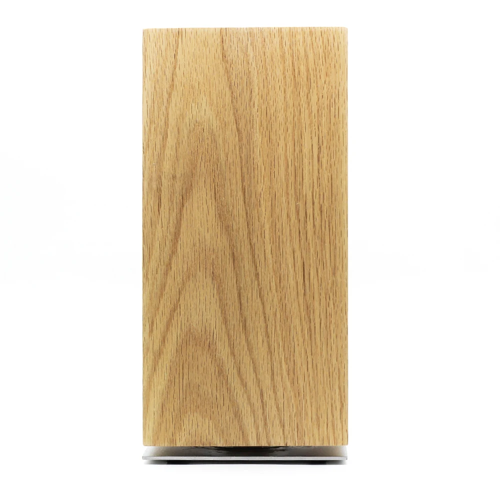 360 Rotating Oak Wood Magnetic Knife Block Kitchen Magnetic Knife Holder With Metal Plate