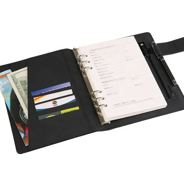 
Planner diary notebook with power bank and usb flash drive A5 business notebook with wireless charger 