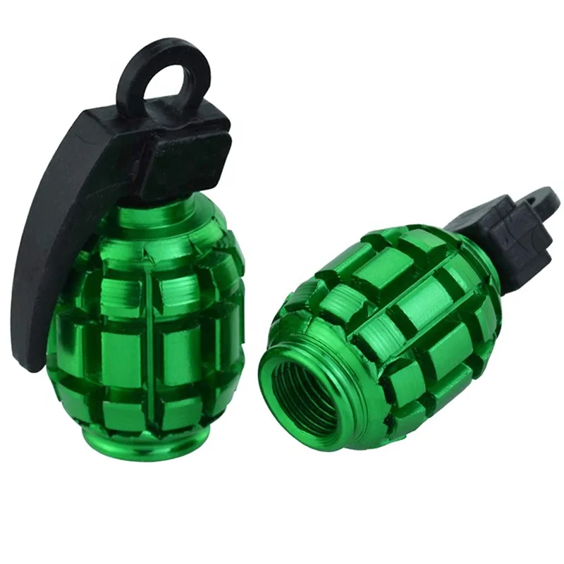 Aluminum grenade tire valve stem caps Personalized car wheel rim tire caps Air-Proof Air dust covers, Universal, Heavy Duty
