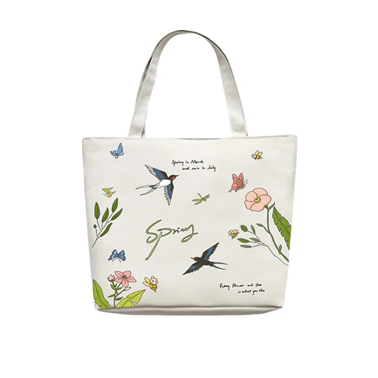 Wholesale Custom Print Logo Reusable Durable Shopping Bags Cotton Canvas Tote Bag