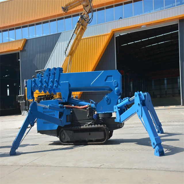 Factory direct sales 1.2-8 Tons Foldable Mini Spider Crane Crawler Type Spider Crane can used for indoor