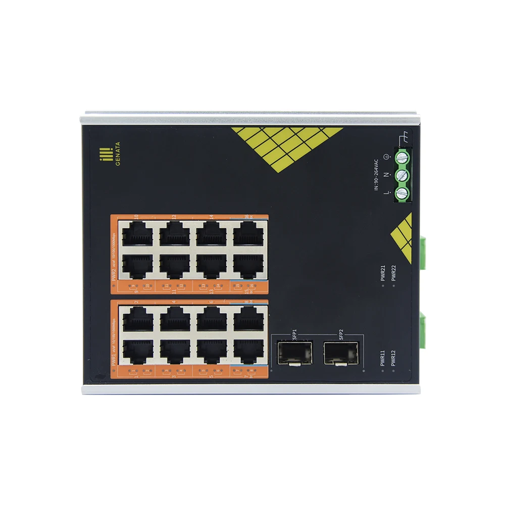 HOT Sales  Internal power supplyt Industrial 16 Port Full Gigabit Industrial  PoE Switch