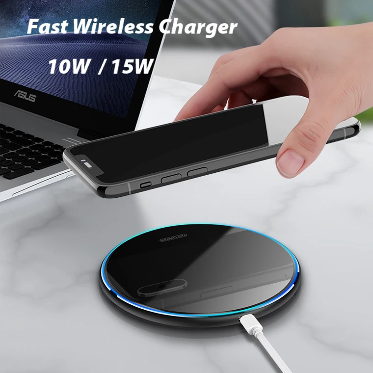  QI Standard Wireless Charger X8 15W Acrylic Mirror Low Temperature for iPhone8 X XS Plus HUAWEIRS GALAXY GOOGLE LUMIA OEM