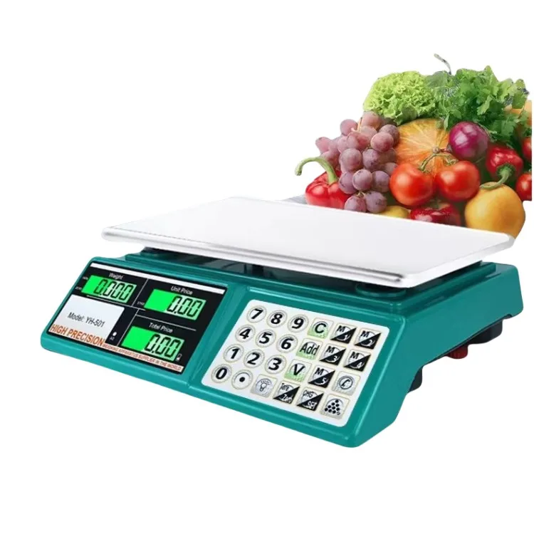 Veidt Weighing ACS-501 Digital Commercial 66lb/30kg Food Meat Fruit Weight Scale Stainless Steel Platform Pricing Weighing Scale