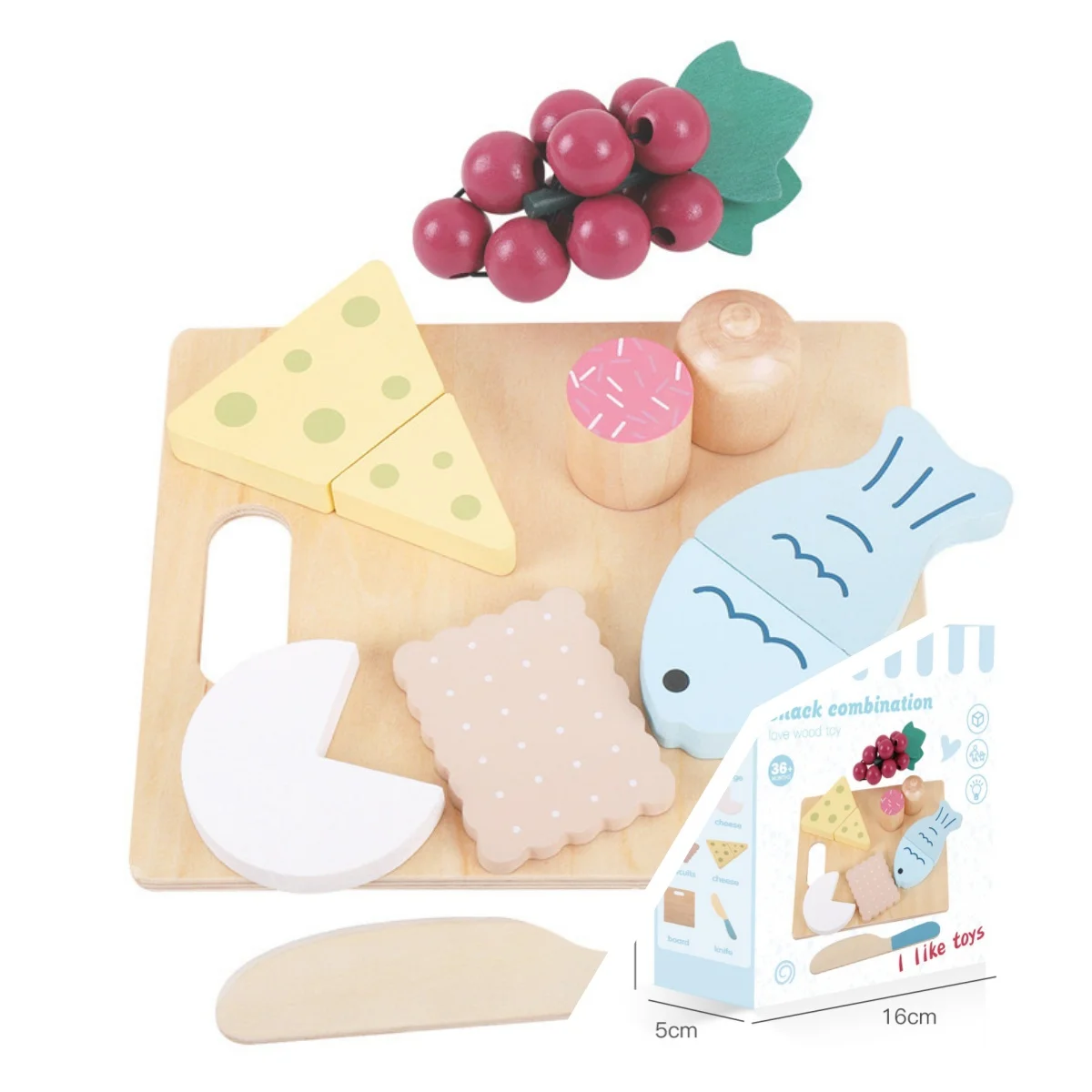 Unisex Pretend Play & Preschool Wooden Toy Set Toddler Play Food Simulation for Kids Fruit and vegetable ingredients cognition