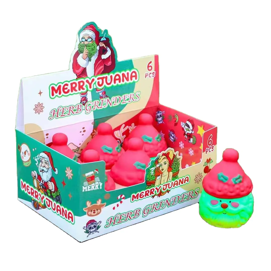 wholesale 94*66mm Christmas Santa custom herb grinder hot sale herb grinder easy to use herb grinder Smoking Accessories