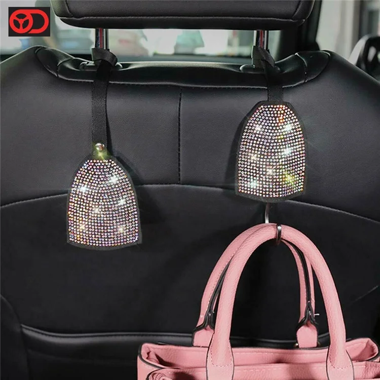 
Universal Bling Rhinestones Car Back Seat Hooks Headrest Hooks Hanger for Cars Accessories 