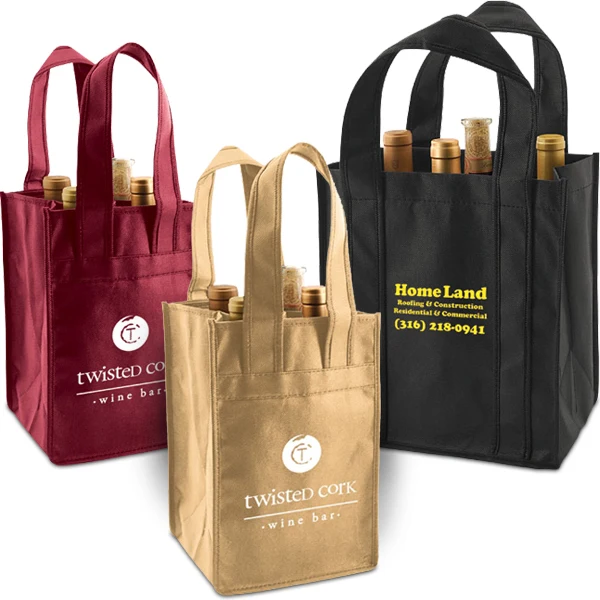 
Hot selling promotional six pack non woven wine bottle bags with custom logo 