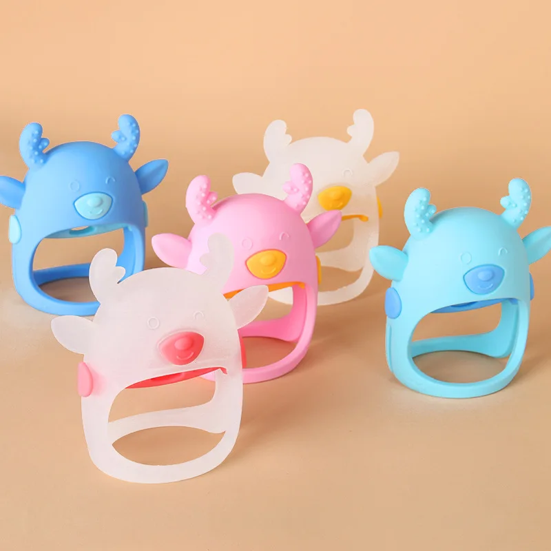Colorful Food Grade Silicone Animal Deer Shape Baby Teether Multifunction High Quality Safe Material Baby Teether