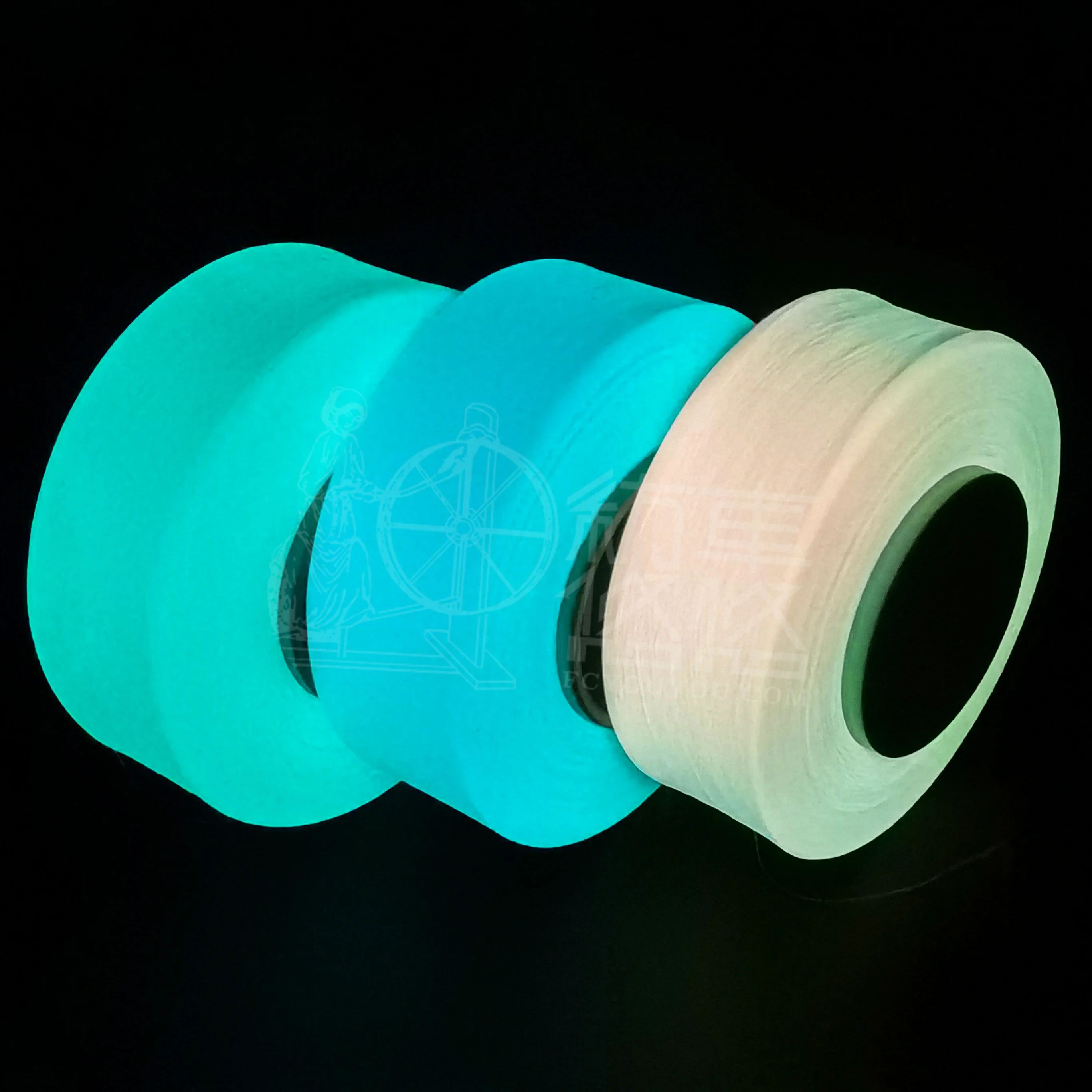 Glow in the dark yarn filament FDY 75D 150D 300D 600D Luminous weaving yarn super bright glow in the dark fancy knitting yarn
