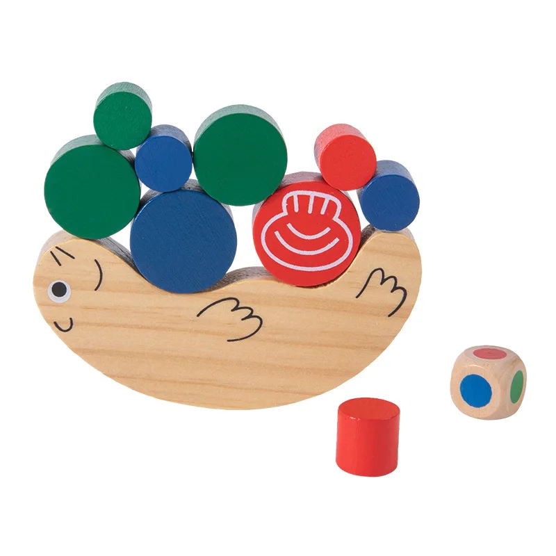 Wooden Stacking Block Set Snail Intelligence Toys Building Blocks Educational Toys Stacked Boat Stack High Child Balance Toy