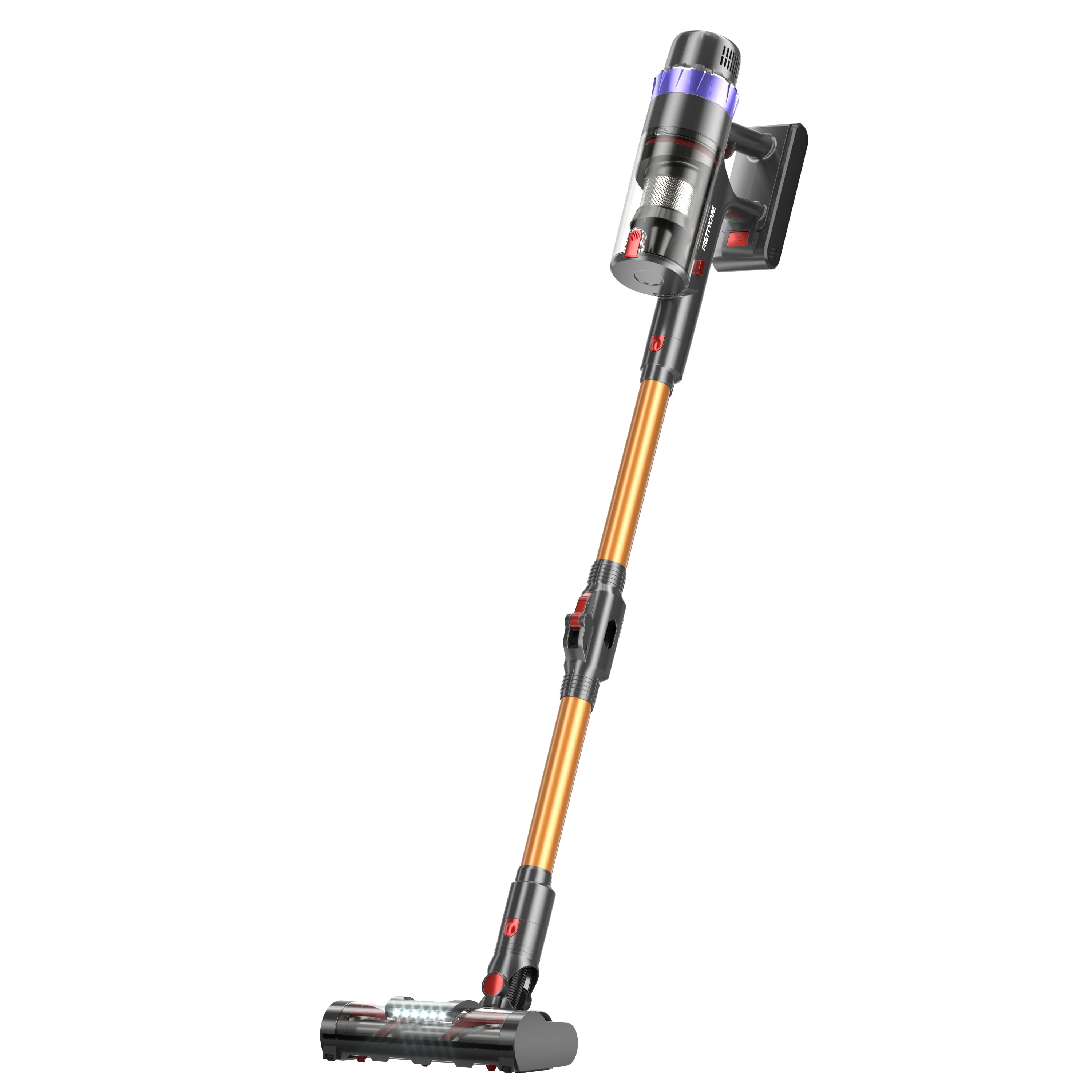 PRETTYCARE V3 Upright Handheld Cordless Vacuum Cleaner Smart Touch Display 530W Power Automatic Mode Car Home Vacuums Wireless