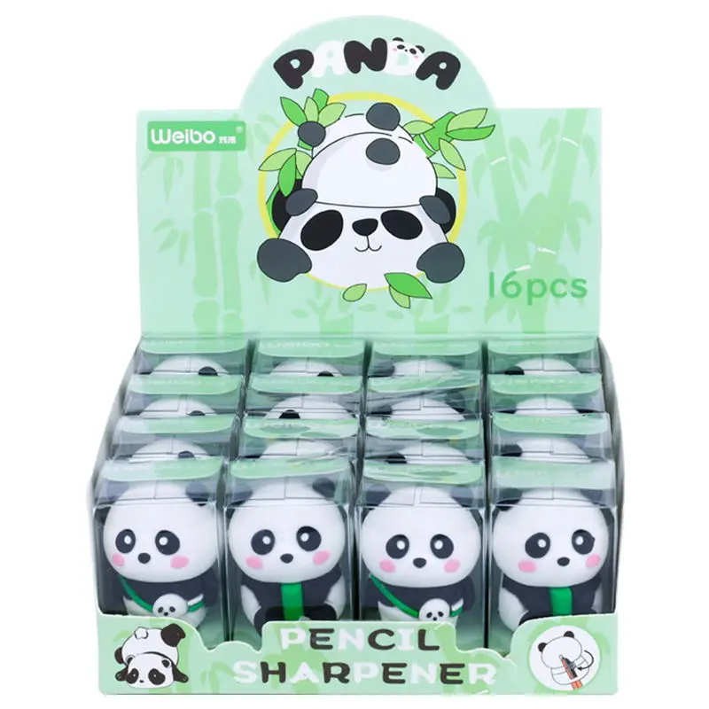 Стандартные Детские Канцелярские принадлежности мультяшная панда с одним отверстием ручка точилка для карандашей