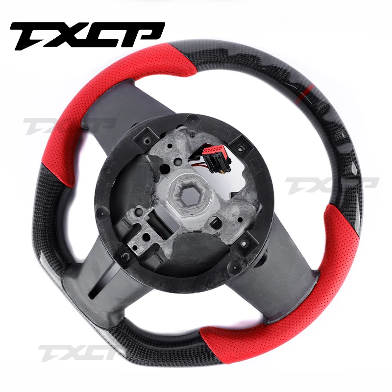 Carbon Fiber Steering Wheel Fit For Ford Mustang GT GT 5.0 S550 GT500 Shelby EcoBoost LED Mustang Steering Wheel