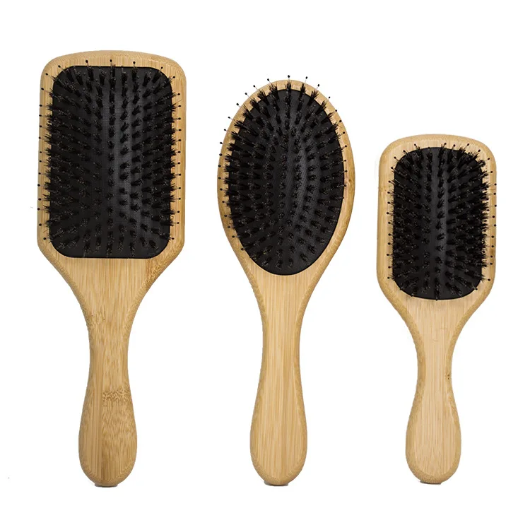 Factory wholesale  Care Tools  Massage Straightening Nylon Bristles Bamboo wood Hair Comb