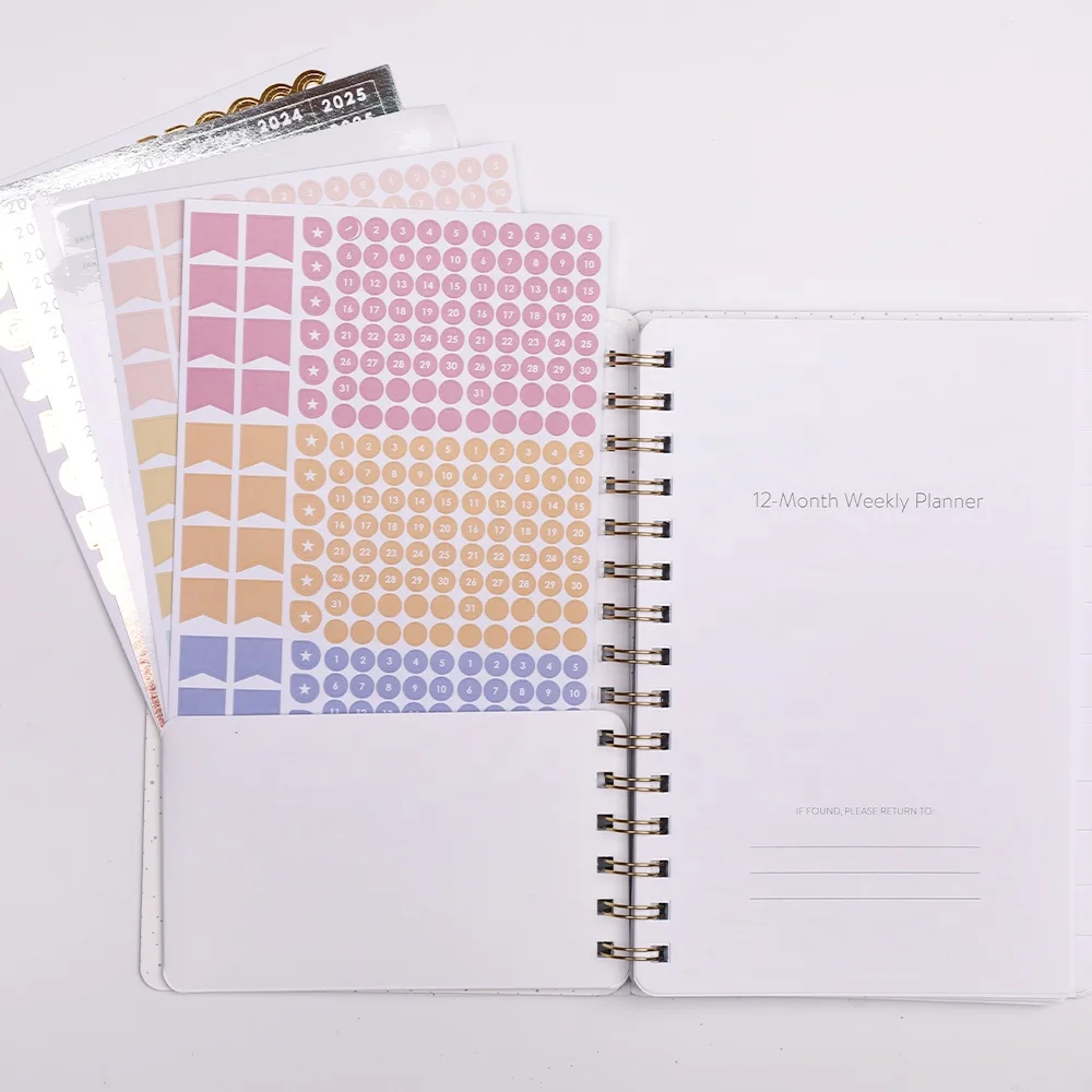 Personalized Spiral Diary Weekly Journal High-quality Budget Leather Financial Planner with Dividers