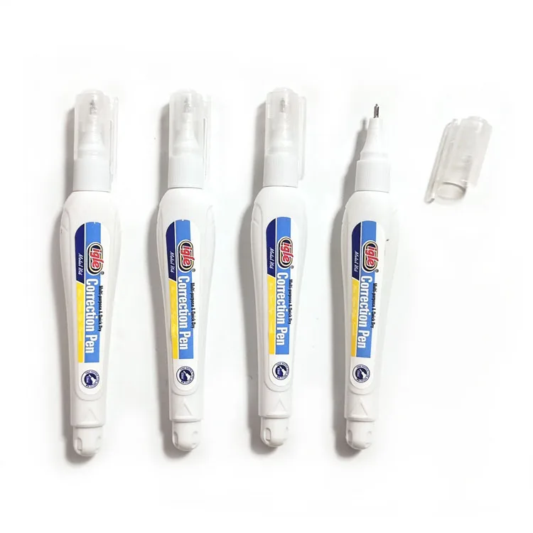 Office Stationery Quick Dry Liquid Igel Correction Pen 3ml White Ink Correction Fluid Pen With Mental Tip For Student