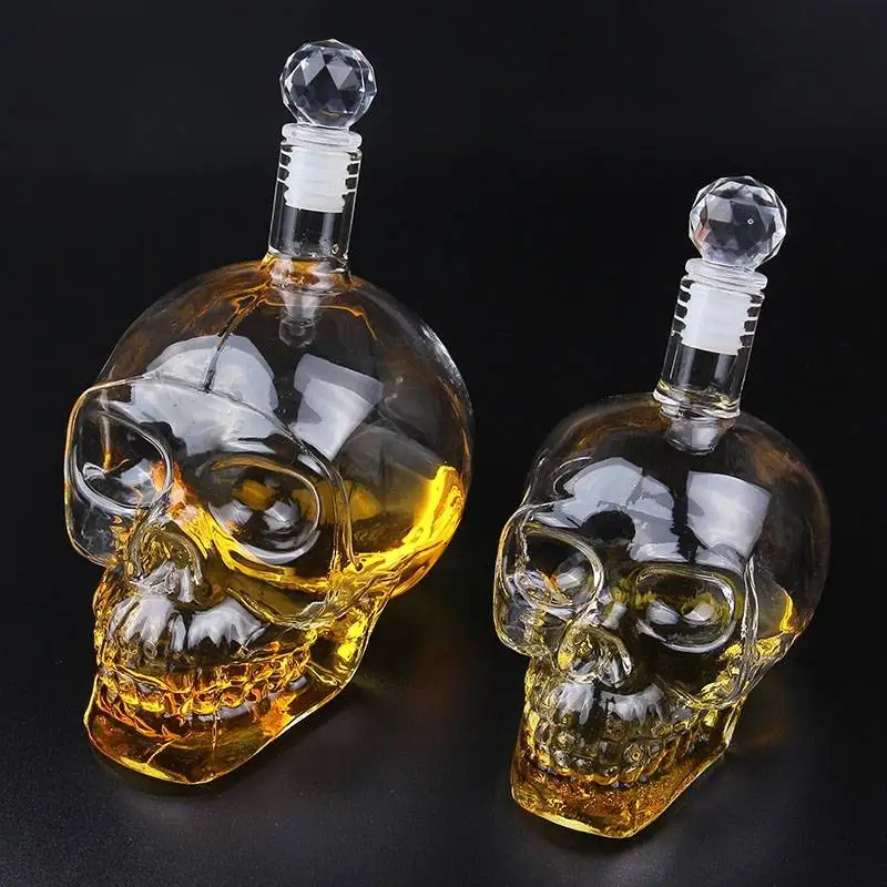 350-1000ml Creative Whisky Wine Crystal Cup Transparent Drinking Drinkware Personality Bar Set Skull Glass Wine Bottle Decanter