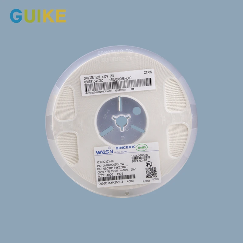 0603 X7R 150nF +- 10% 104K 16V 25V 50V X7R mlcc ceramic cooled generator super power bank battery management system capacitor