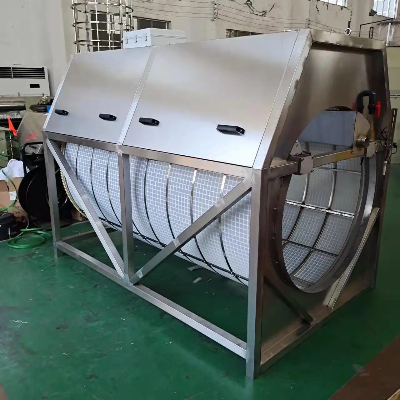SS304 Provide Customized Services Fish Pond Rotary Drum Filter Stainless steel chamber drum filter