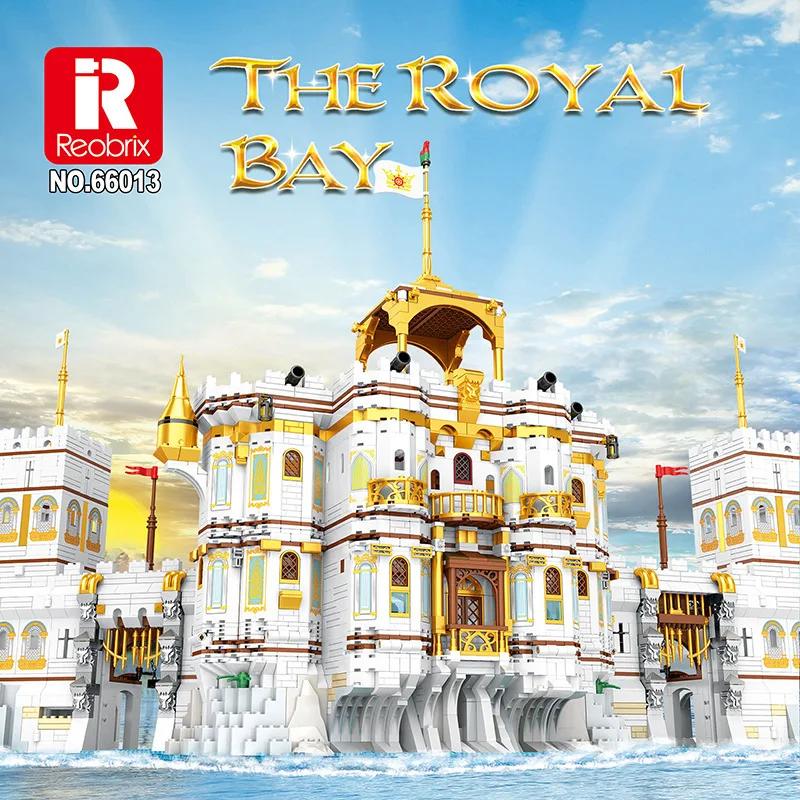 Hot liangJun Reobrix 66013 4168PCS Pirate Ship Series Royal Bay Wharf Model Assembly Building Blocks Toy