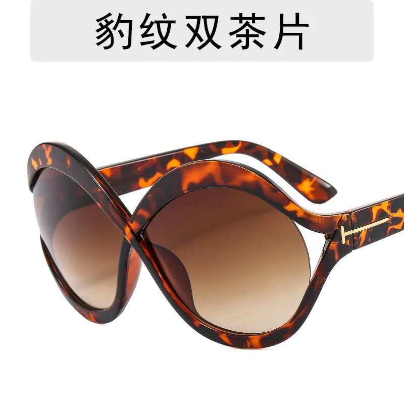 Oversized Frame Sunglasses Ins Sunscreen Sunglasses For Women Round Cross Frame Anti Blue Light Glasses