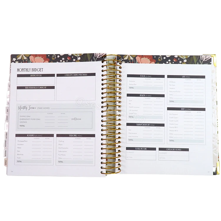 Spiral Daily planner, 2 year fancy planners organizers, best goal planner notebook