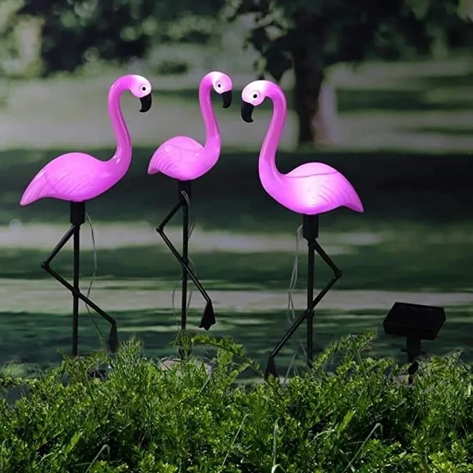 Aolaigle Wholesale Flamingo Yard Decorations Solar Powered Stake Led Lights Outdoor Garden And Pathway 2024 Hot