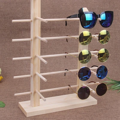 A 231 10 Pairs Multiple Glasses Organizer Glasses Shelf Wooden Stand Holder Sunglasses Eyewear Displays