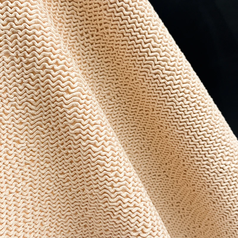 4 way stretch nylon spandex twist seersucker knit soft bikini swimwear jacquard fabric for dresses