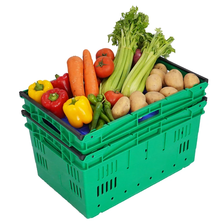 Plastic fruits crates for storage plastic crate with handle manufacturer
