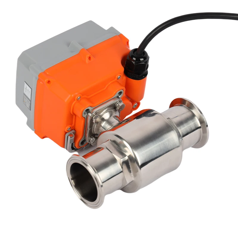 2 inch 4 inches 12V 2 Way Stainless Steel Sanitary Water Control Motorized Valve Electric Actuator Ball Valve