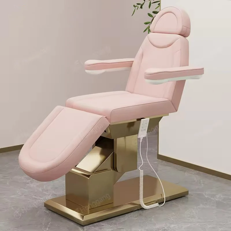 Luxurious golden esthetician beauty salon furniture massage tables modern lash massage beds spa beauty bed
