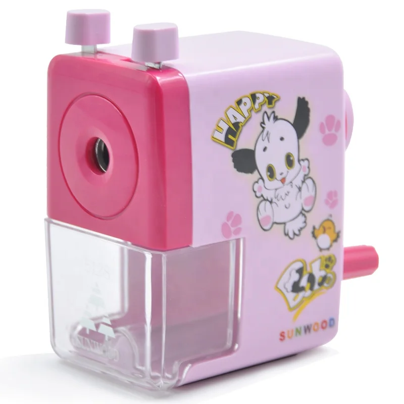 SUNWOOD Manual Pencil Sharpener Machine Plastic for Classroom Kids School Office and Teacher Supplies 5128 Pink