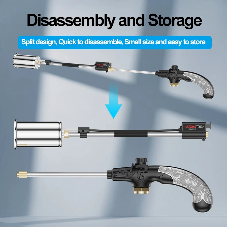 GF-8016 long outdoor camping heavy duty portable heating flame gun torch weed burner lighter