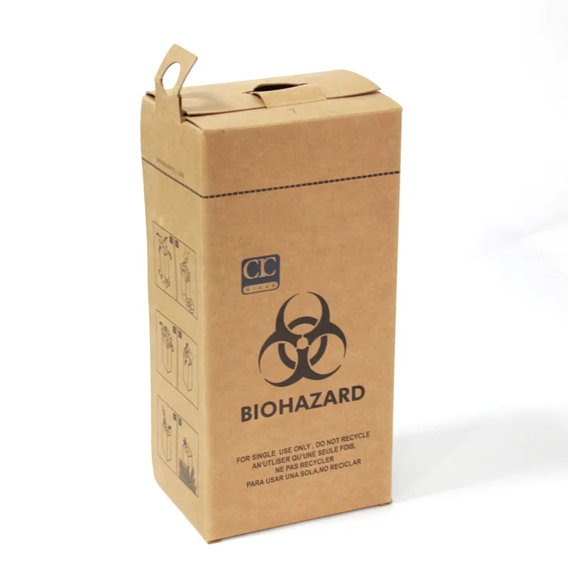5L 7L 10l Disposable medical safety boxes for hospital carton biohazard sharp container safety box biohazard