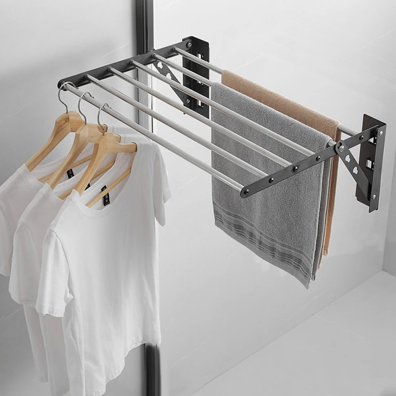 OWNSWING Clothes Drying Rack Balcony Folding Laundry Clothes Dryer Towel Storage Rack Home Hanging Rack for Clothes