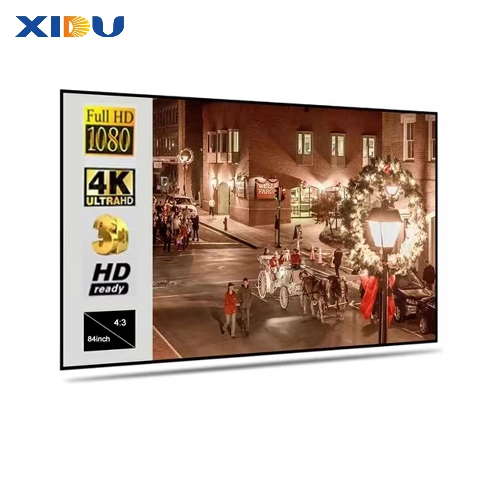 XIDU Hot-Selling Light-Proof Convenient Foldable Projection Screen 200-Inch Curved Outdoor 4K Projector Screens