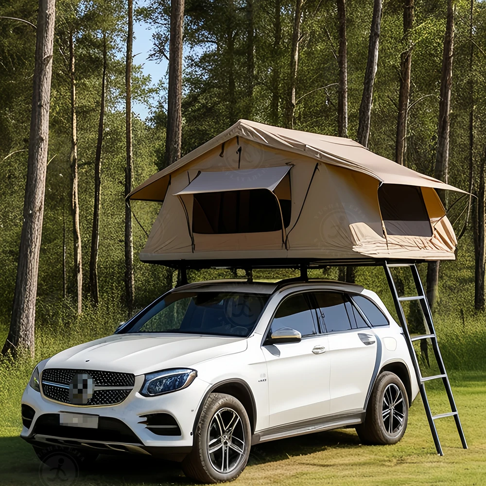 Wholesale car tent with paddel PVC fabric bottom inflatable car roof top tent Waterproof with rooftop tents platform