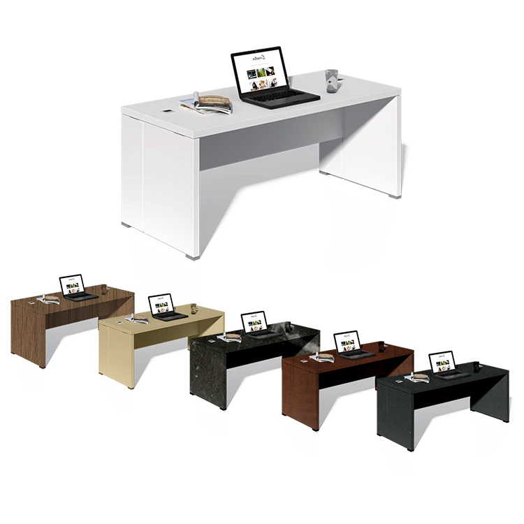 Modern White Ceo Boss Work Executive Office I Shaped Design Eco-friendly Panel Office Desks