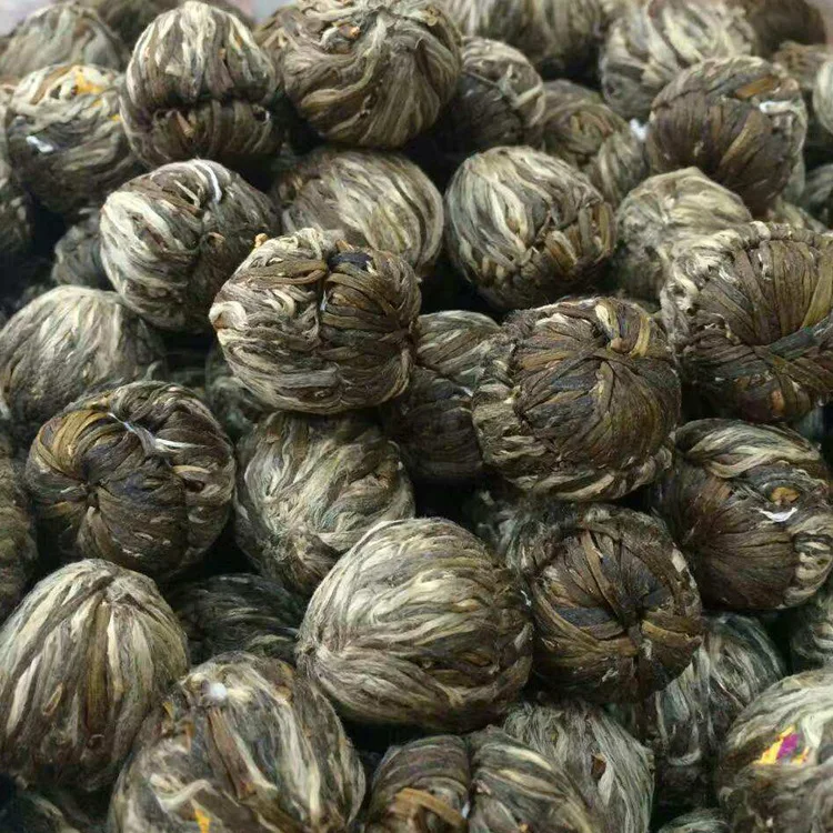 100% Handmade Chinese Green Tea Based Flavored Flowering Blooming Tea Ball