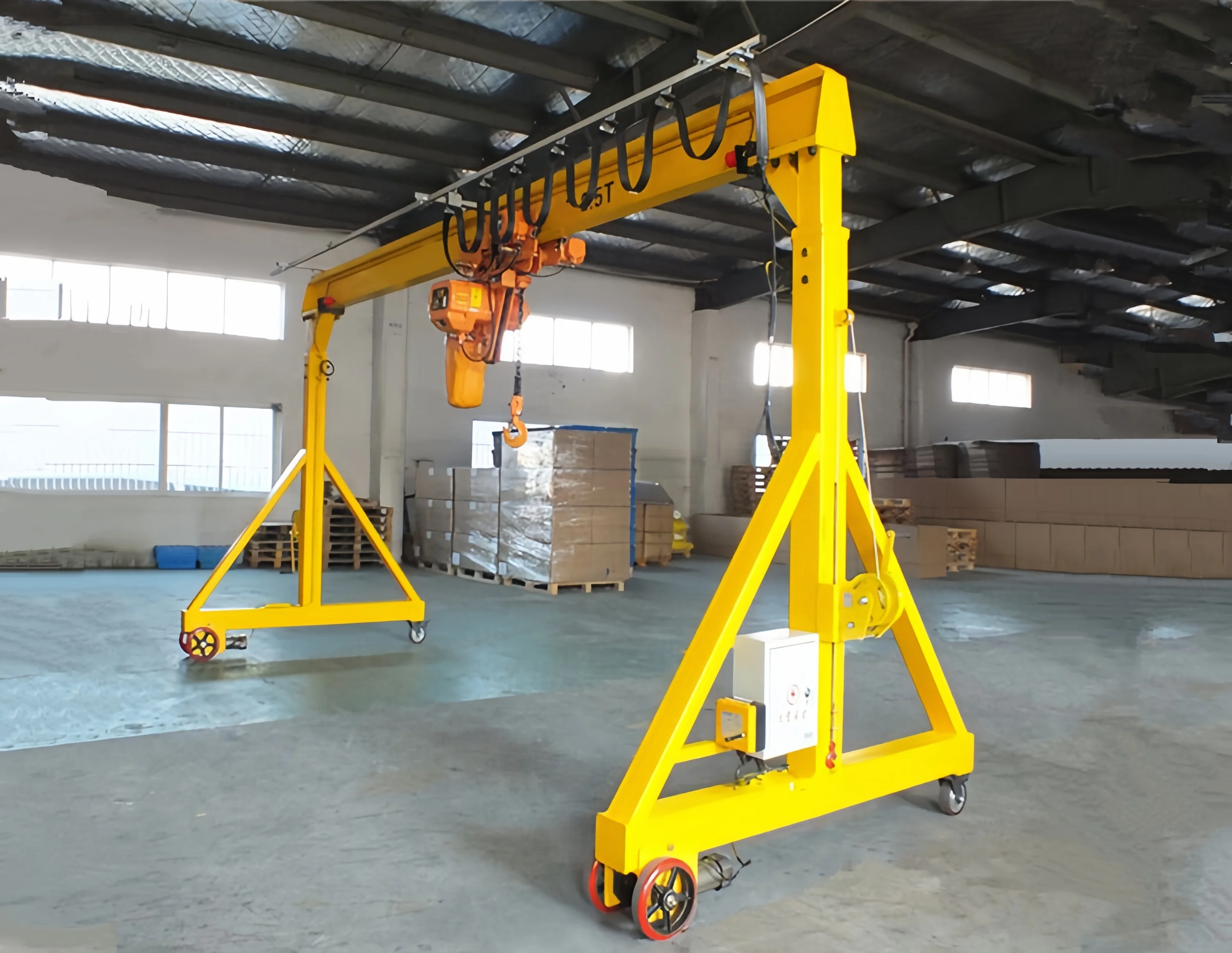 customized CE certificated 500kg 1 ton portable height adjustable gantry crane with gantry crane design