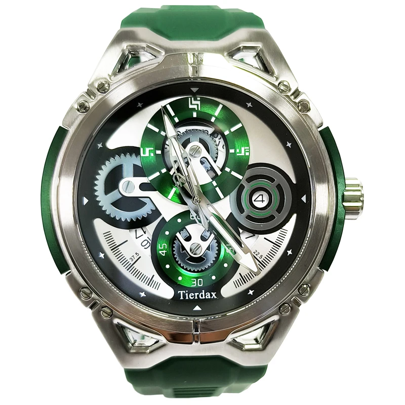 New Arrival Men Wrist Watch Luxury Design Skeleton Watch Soft Rubber Band Alloy Quartz Watches For Men Rlojes Hombre