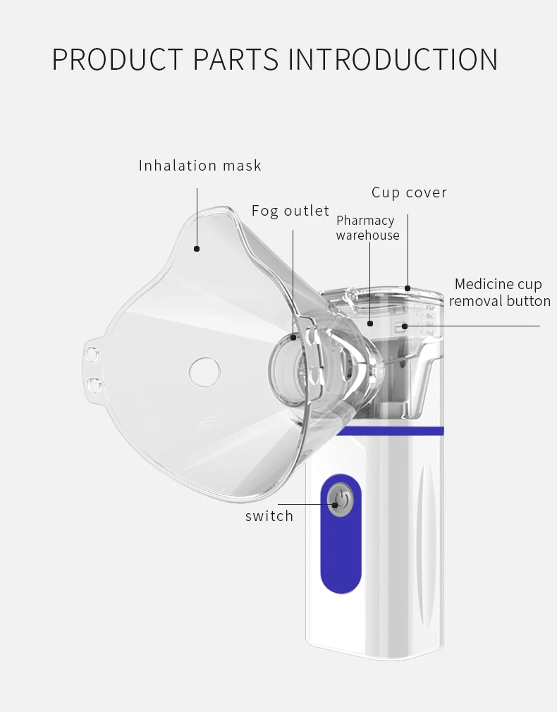 Hand-held Nebulizer Personal Cool Mist Inhaler Nebulizer Machine Mini Asthma Compressor Nebulizer