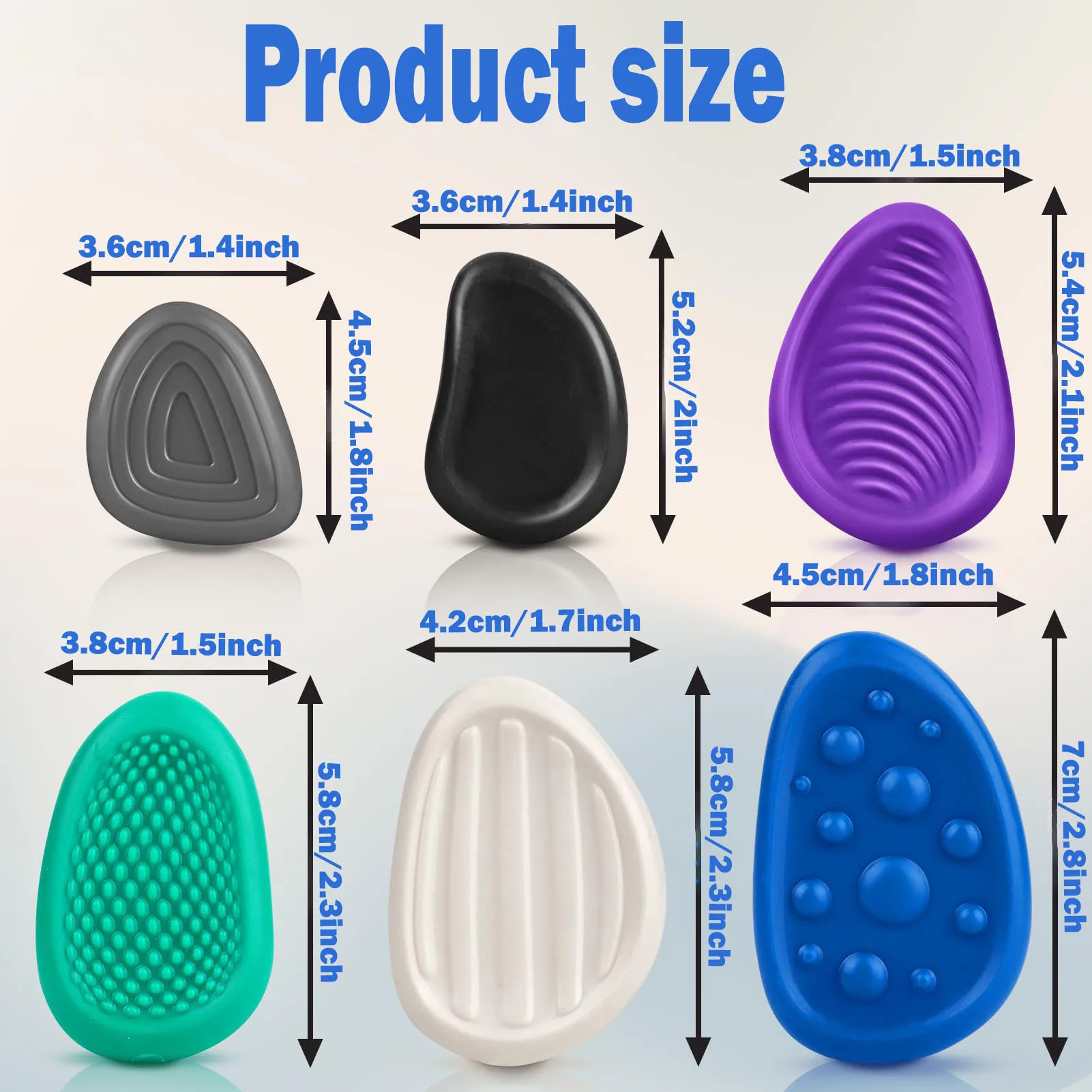 GYF Fidget Stress Toys 6 Pack Textured Soft Silicone Worry Stone for Autism Kids Calming Fidget Toys Sensory Stone Kids