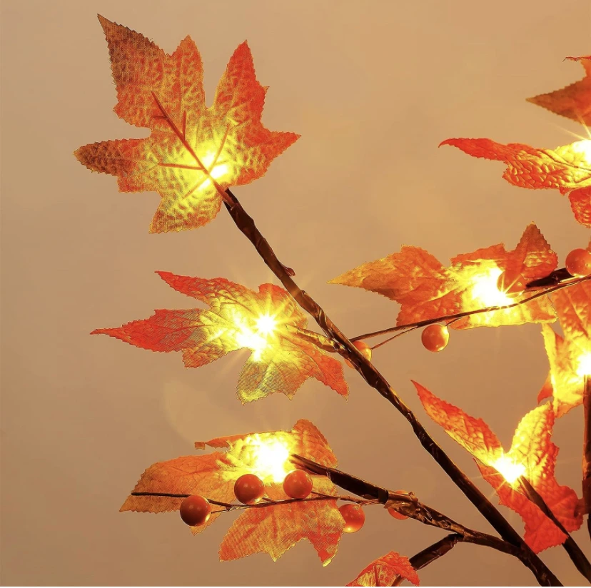 New Arrival Led Lighted Maple Tree   4 Ft Lighted  Artificial Tree For  Thanksgiving Harvest Fall Festival Halloween  Decoration