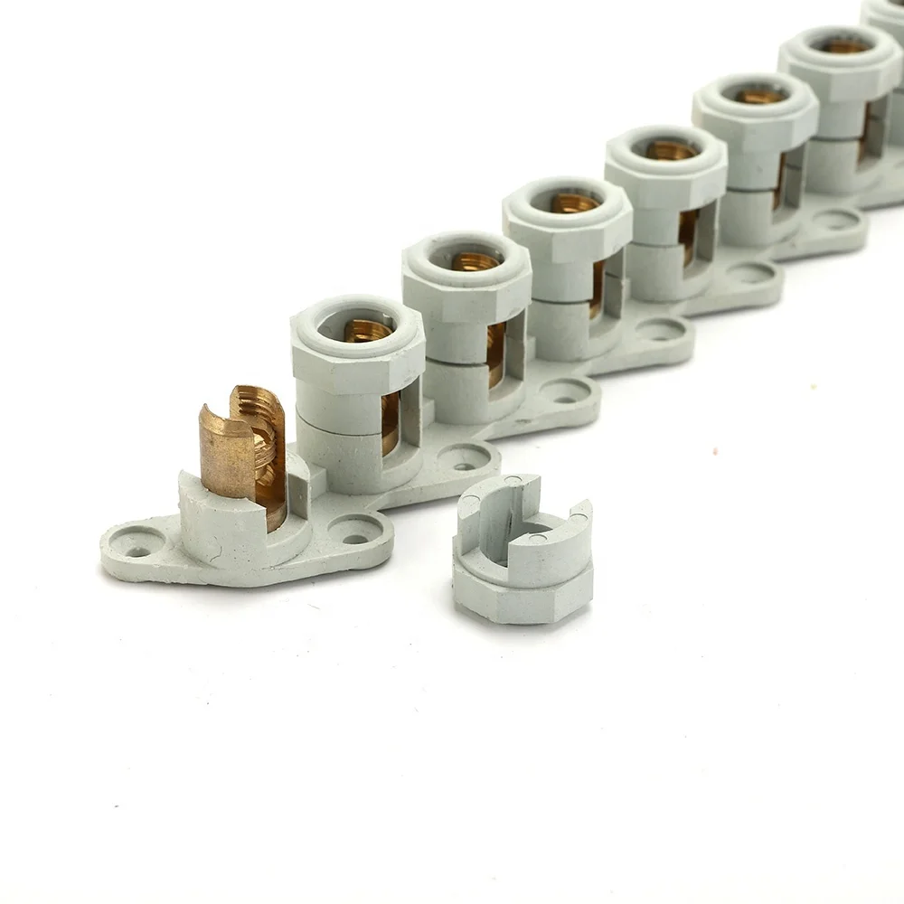 8T type 35mm brass screw type grey 8holes terminal block plastic terminal suitable for pole